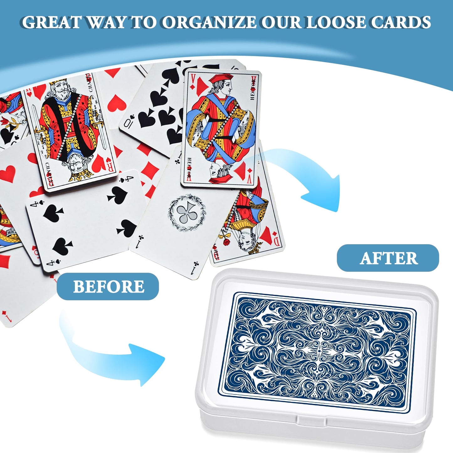 Kitoyz Playing Deck Card Cases Clear Plastic Trading Card Storage Box Acrylic Card Holder Box Compatible With Collectible Trading Card Cases, Each Case For 100 Pcs Cards (12 Pcs)