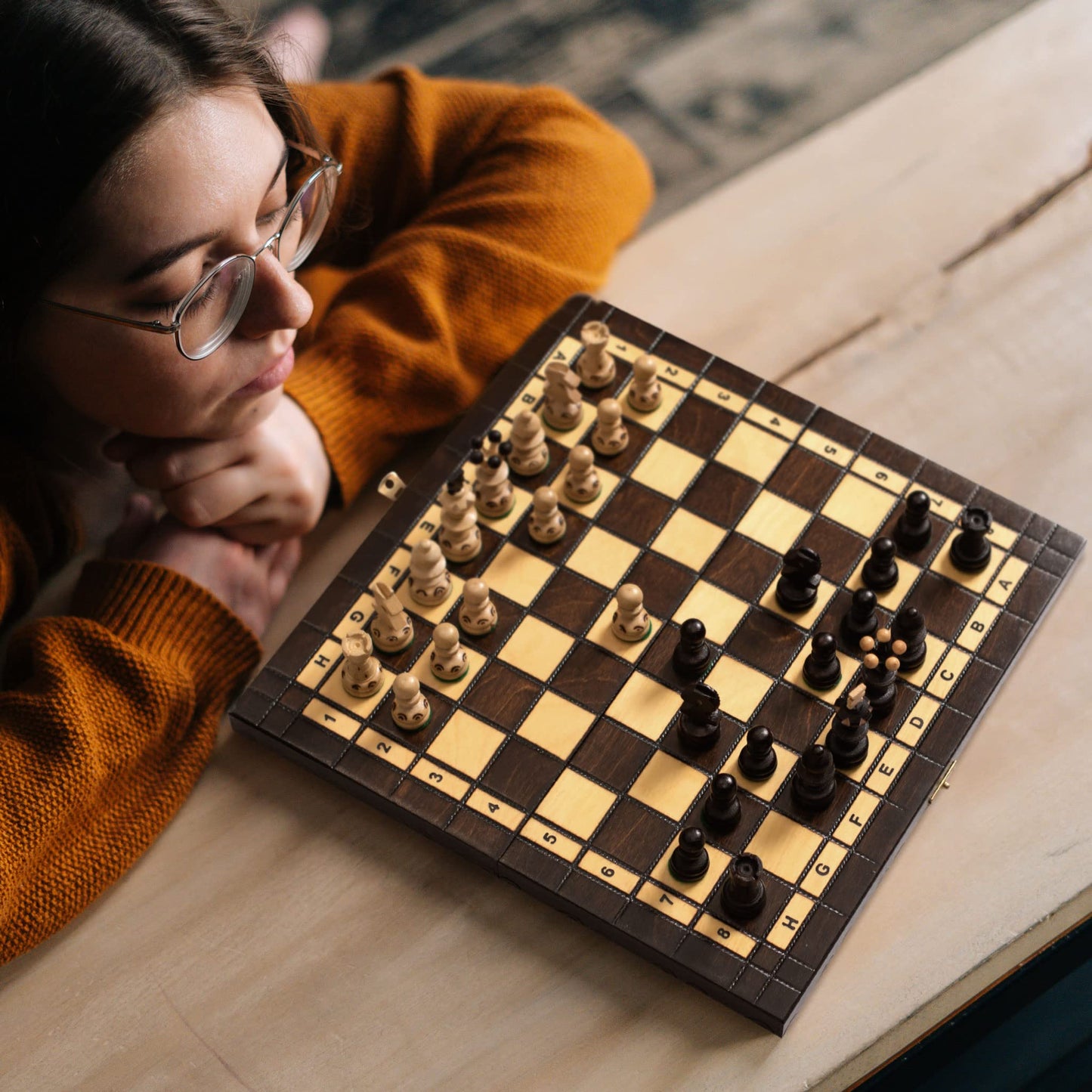 Husaria European International Wooden Chess Game Set Regal - 13.8 Inches Medium Size Chess Set With Handcrafted Chessmen And Fel