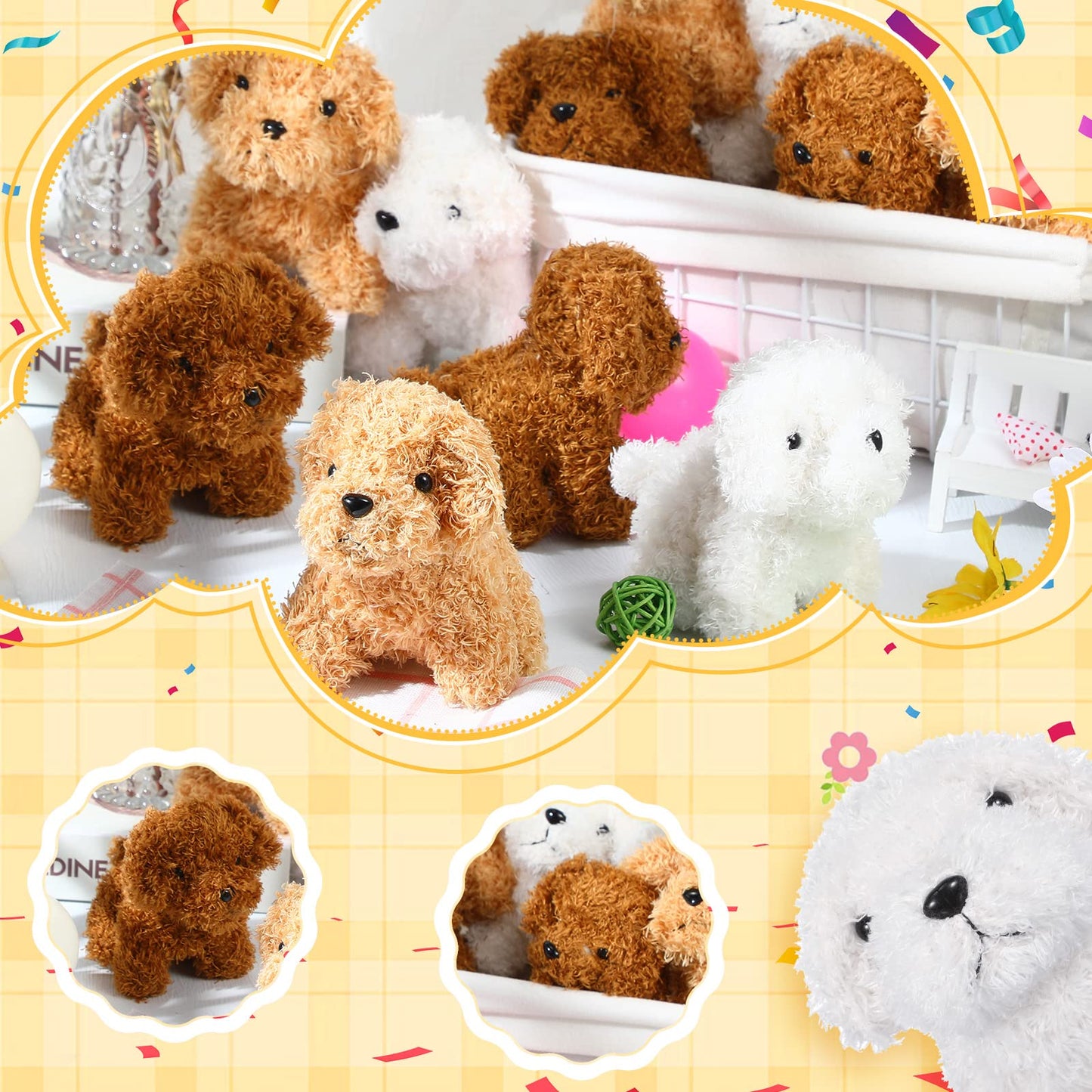 Hydren 30 Pcs Puppy Dogs Stuffed Animals Bulk Mini Dog Plush Soft Puppy Fluffy Stuffed Animal Dog For Kids Baby Girls Boys Birth