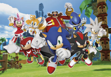 Clementoni - 27159 - Supercolor Puzzle Sonic - 104 Pieces - Jigsaw Puzzle For Kids Age 6 - Made In Italy