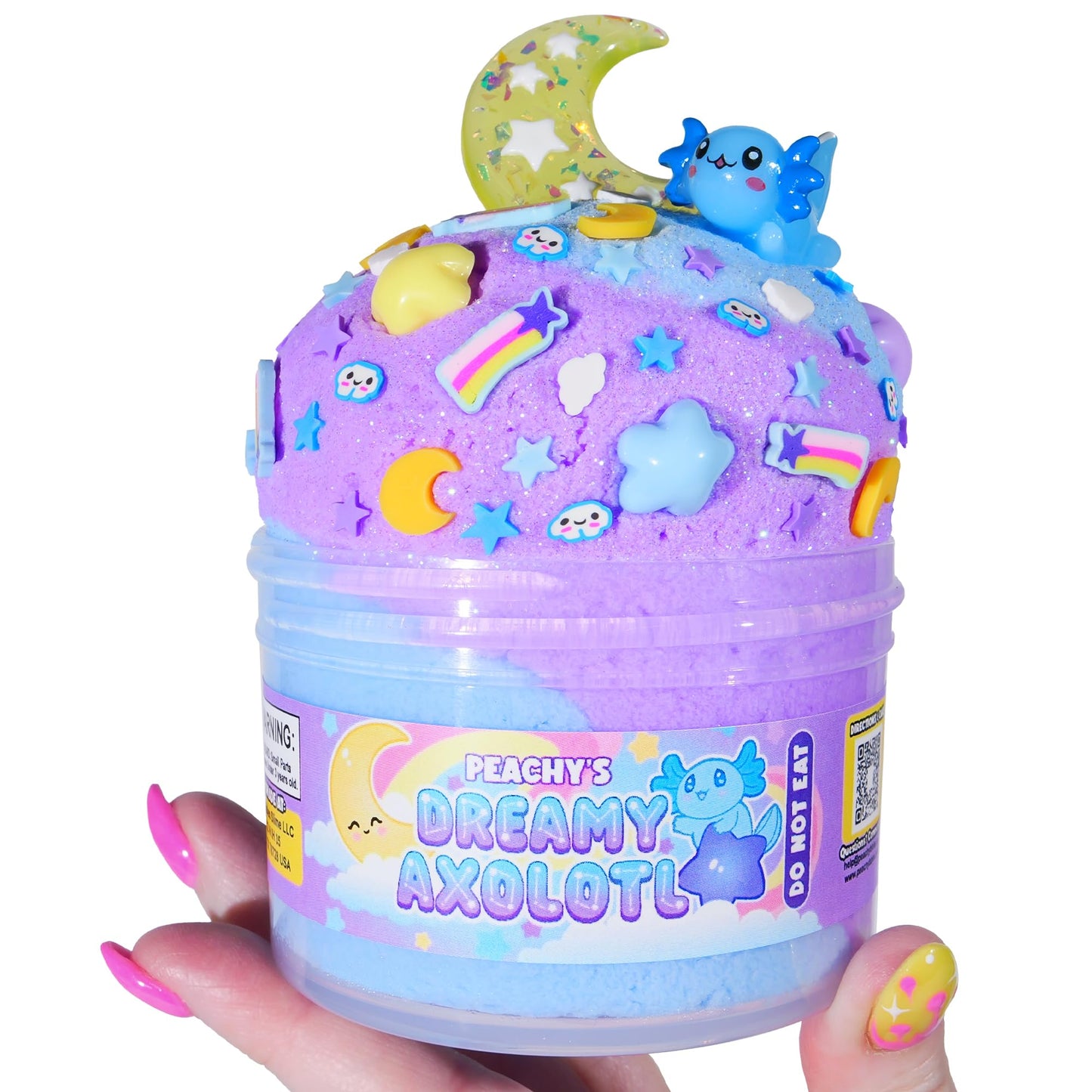 Peachybbies Dreamy Axolotl Cloud Slime - Made In Usa Premium, 100% Authentic, 7 Oz., Scented For Kids, Asmr, Axolotl Gifts, Slim