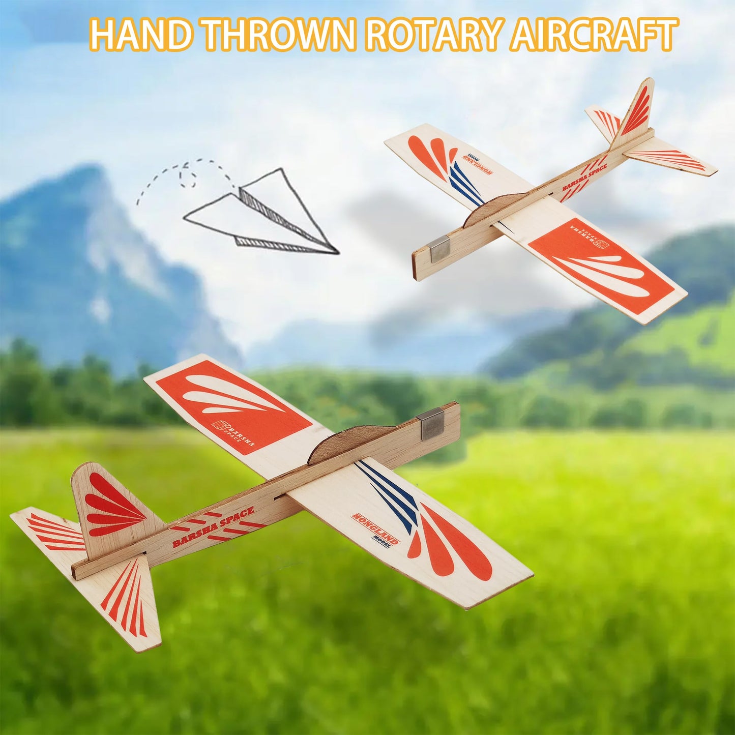 Set Of 5 Balsa Wood Airplane Gliders For Kids,Balsa Wood Flying Model Airplane Kits Plane Party Favors,Balsa Flying Toys Airplan