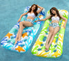 Jasonwell Inflatable Pool Float Lounge - 2 Pack, 71"x31", Vinyl, Blue&Beige, Model CPLF-180OBG2, Perfect for Lake & Beach Parties