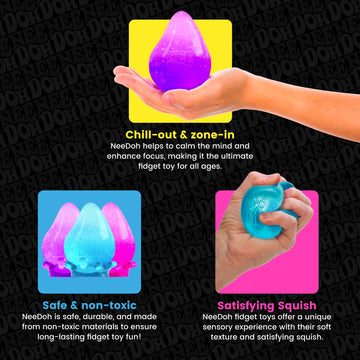 Schylling Needoh Dream Drop - Sensory Squeeze Toy With Dreamy Smooth Squeeze - 3' Tall - Color May Vary (Pack Of 1)