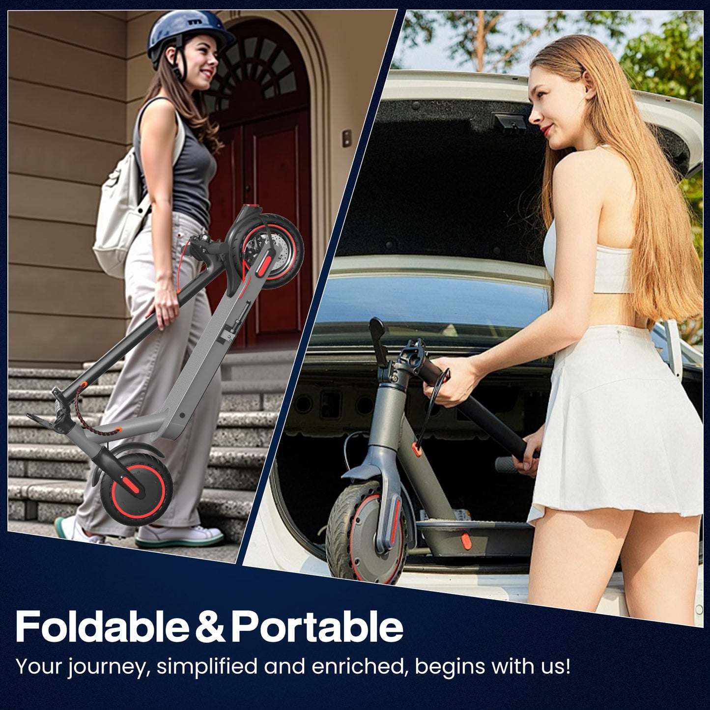 Powet Electric Scooter, 15/20 Miles Long Range, 19 Mph Top Speed, 8.5'' Tires, 350W Motor, E Scooter For Adults And Teens, Smart