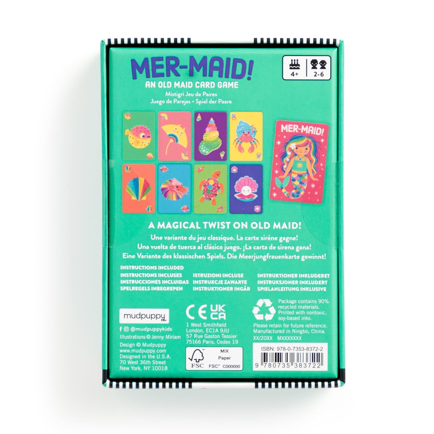 Mudpuppy Mer-Maid! - Mermaid Version Of Classic Kids Old Maid Card Game With Cute Illustrations Of Mermaids For Children Ages 4