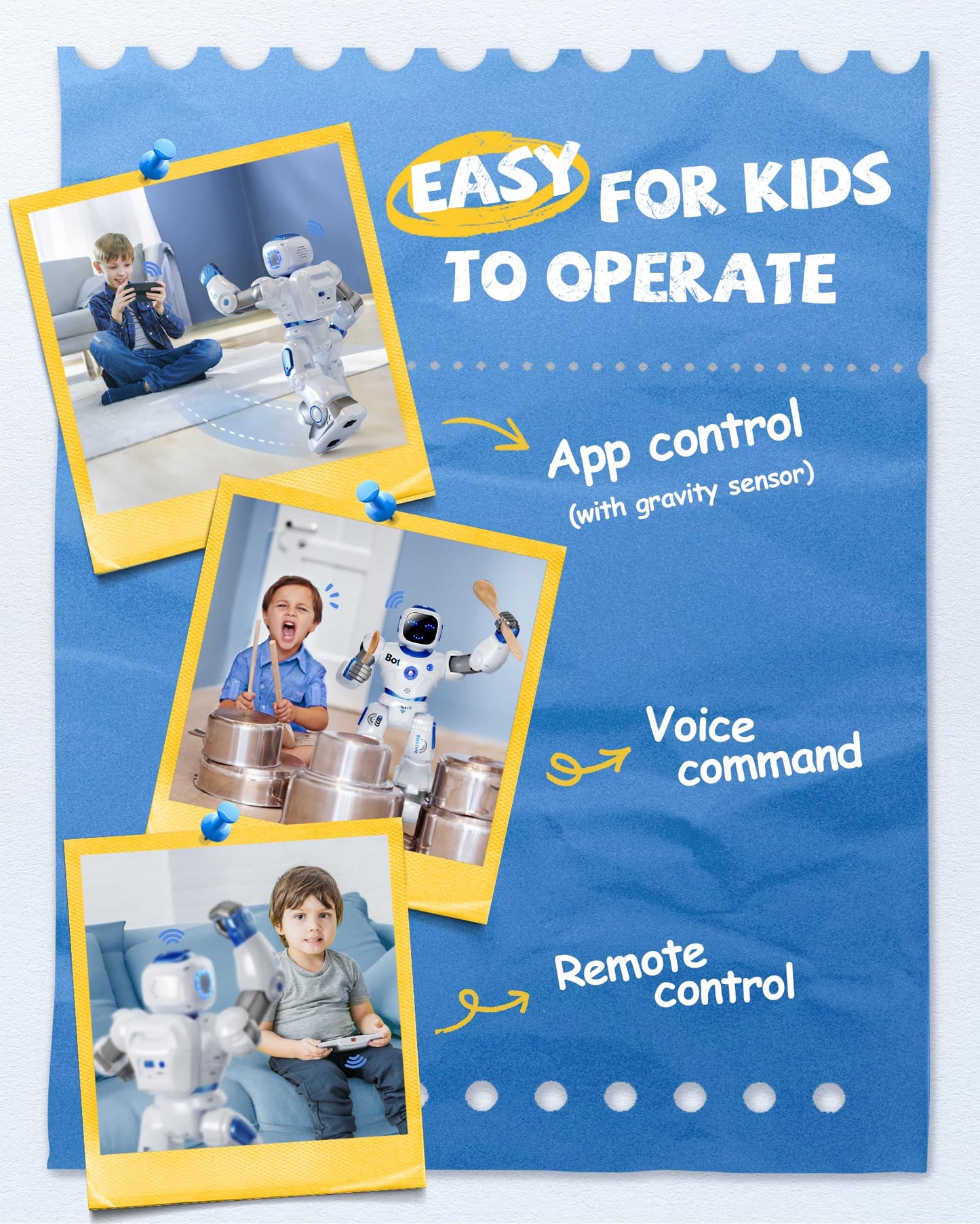 Ruko 1088 Smart Robots for Kids, Large Programmable Interactive RC Robot with Voice Control, APP Control, Present for 4 5 6 7 8