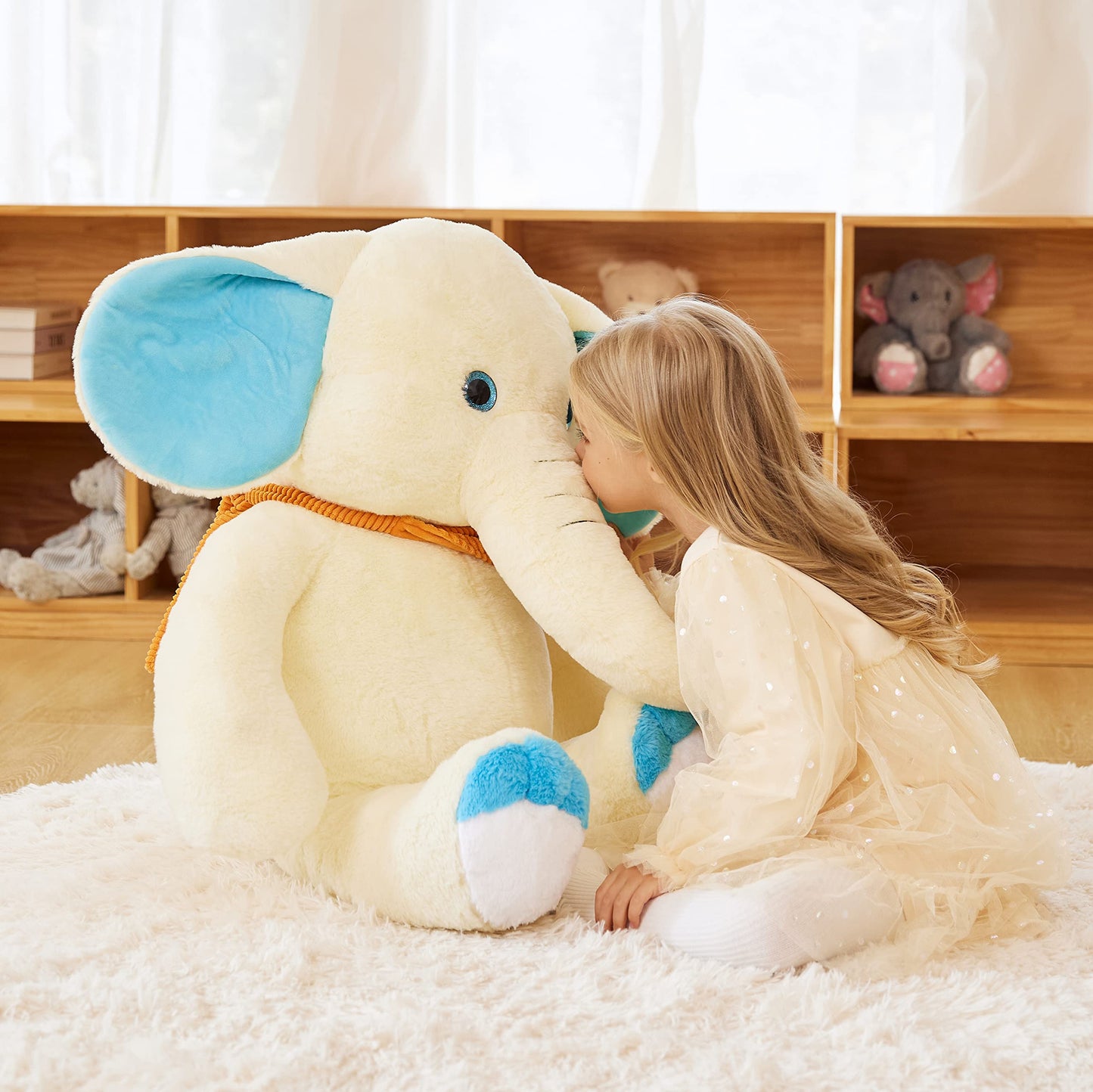 Earthsound Giant Elephant Stuffed Animal Plush Toy,30'' Large Jumbo Cute Soft Toys,Big Size Huge Fluffy Plushy Oversized Fat Plu