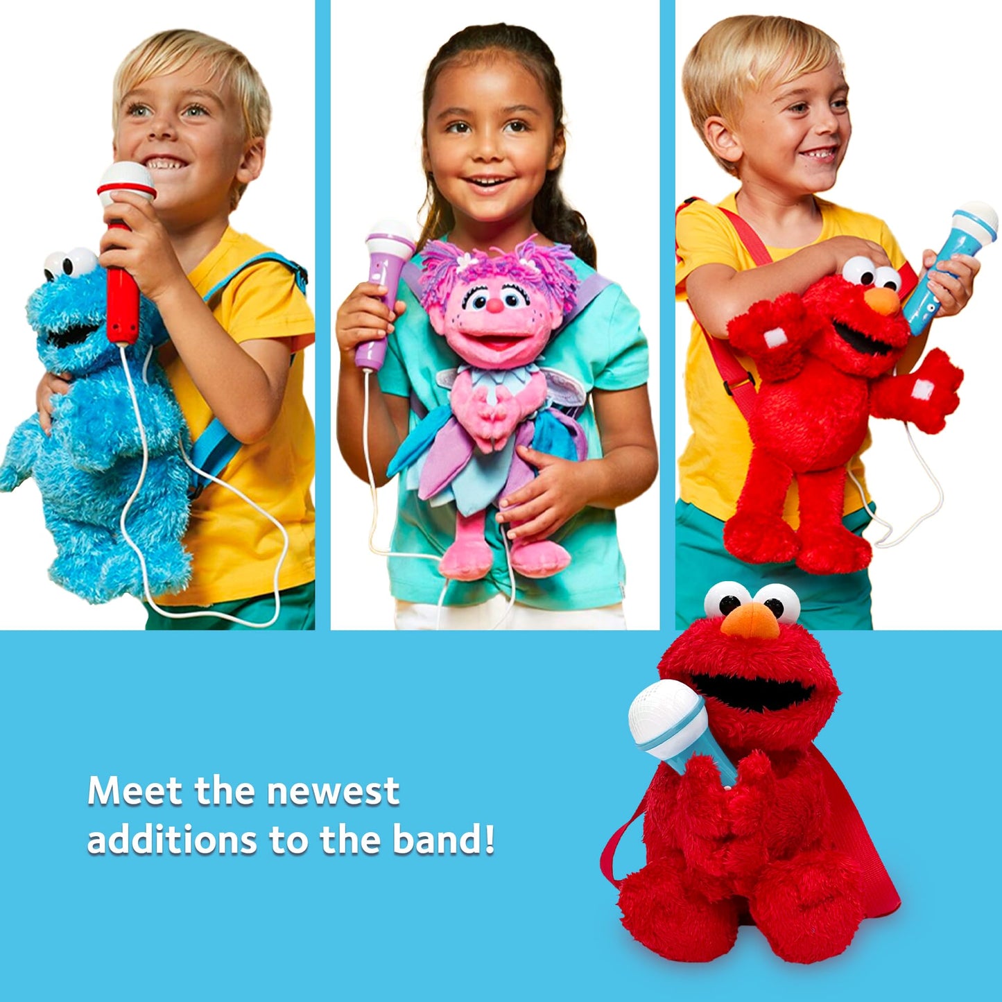 Singing Machine Karaoke Plush Sesame Street Toys (Abby Elmo Plush Toy) - Adjustable Carrying Straps - Sing-Along Built-In Real Working Microphone & Speaker With Record & Playback Function
