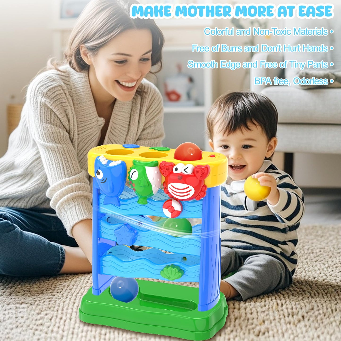 Aurotops Toddler Toys Interactive Musical Baby Toys, Light & Sound Montessori Toys For 1 2 3 Years Old, Learning Toys For Toddle