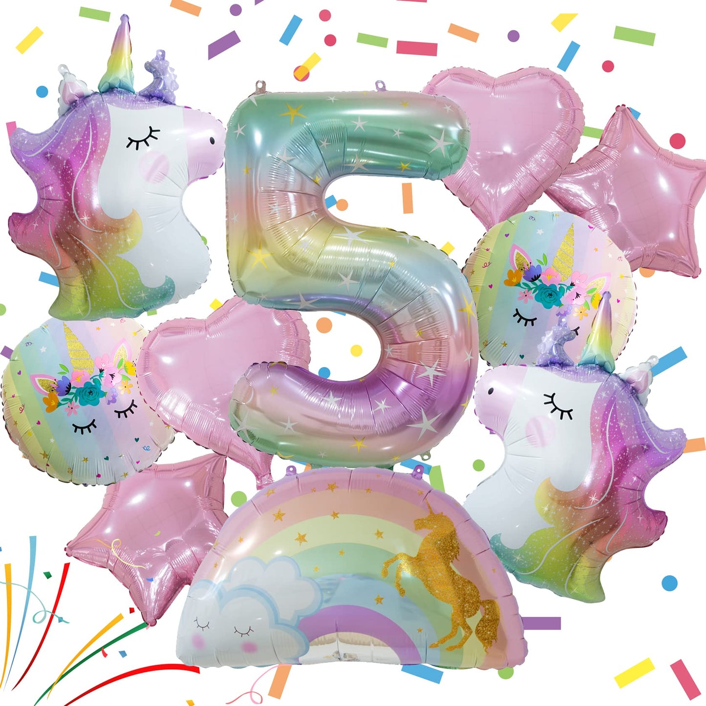 Unicorn Balloons Unicorn Birthday Party Decorations For Girls With Heart Star Rainbow Balloons Wedding Baby Shower Unicorn Party Supplies (Number 5)