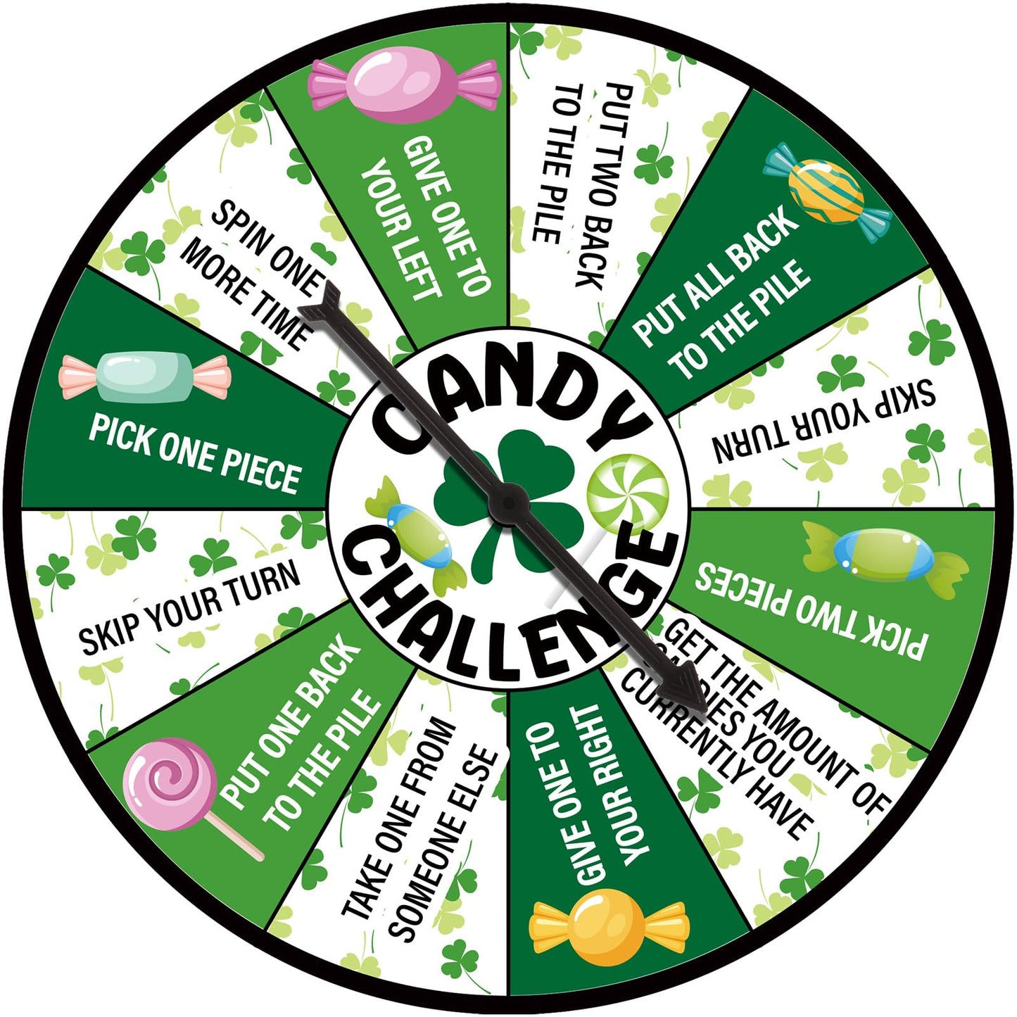 HyDren St. Patricks Day Game Spinner Candy Challenge Game for St. Patricks Day Decorations Party Supplies Shamrock Favor Decor A