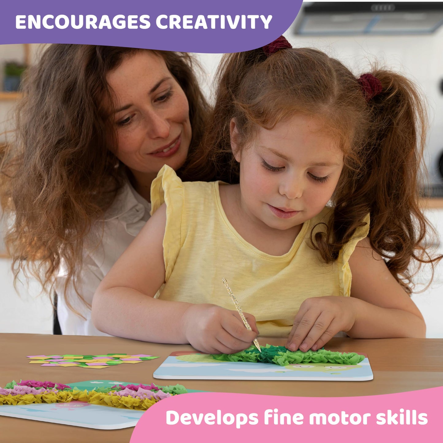 jackinthebox Poke Poke Art - Bugs Theme, Mess-Free Fabric Art and Craft, Flower Pressing Kits, Gift for Kids, Toys for Girls and