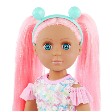 Glitter Girls - 14-Inch Doll And Toy Horse - Blue Eyes & Pink Hair - Rainbow Mane & Removable Saddle - Cowgirl Boots, Top Hat &