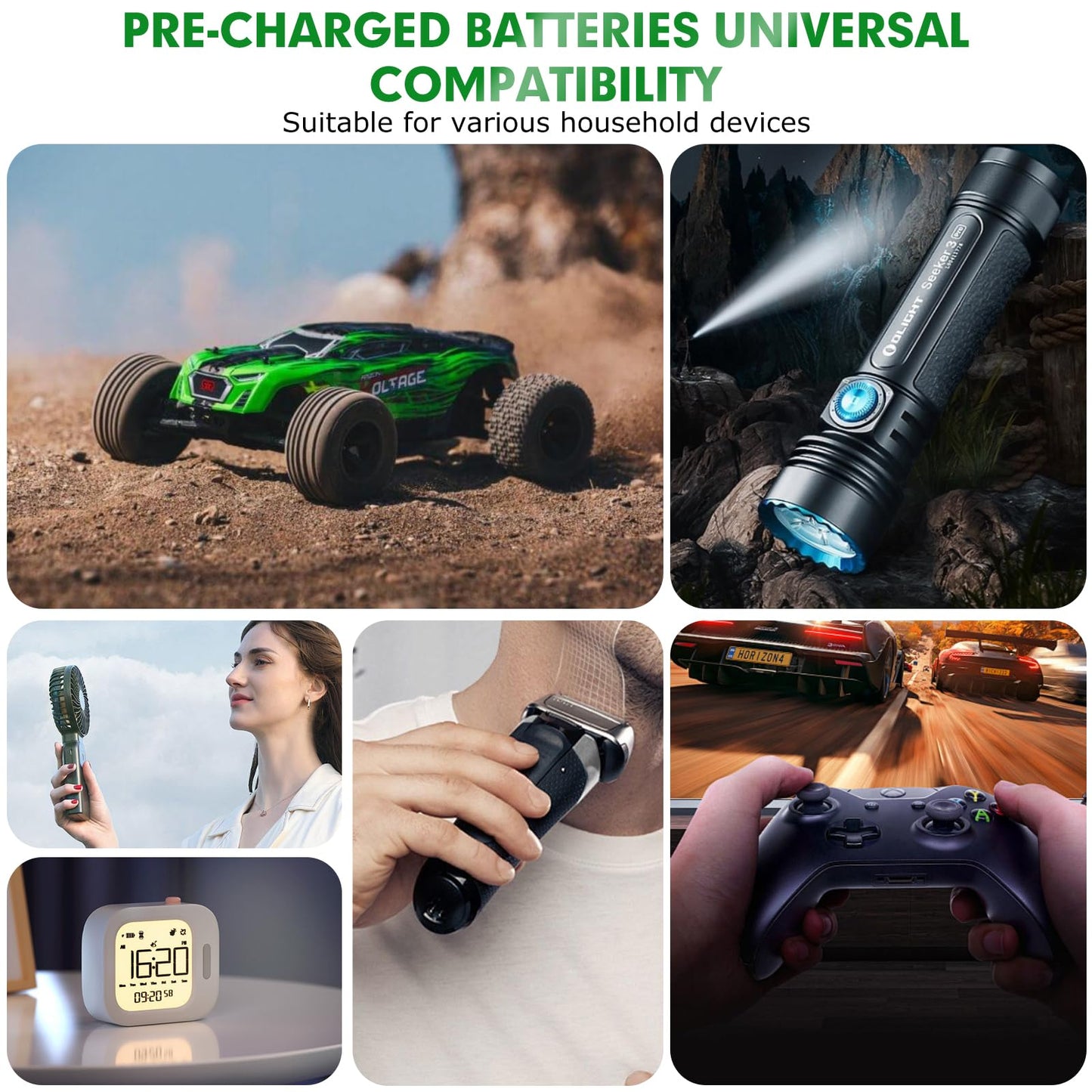 Qojh 4Pcs 3.7 Volt 18650 Rechargeable Battery, 18650 Battery 3500Mah Flat Top For Remote Control Toy, Headlamp, Led Flashlight,