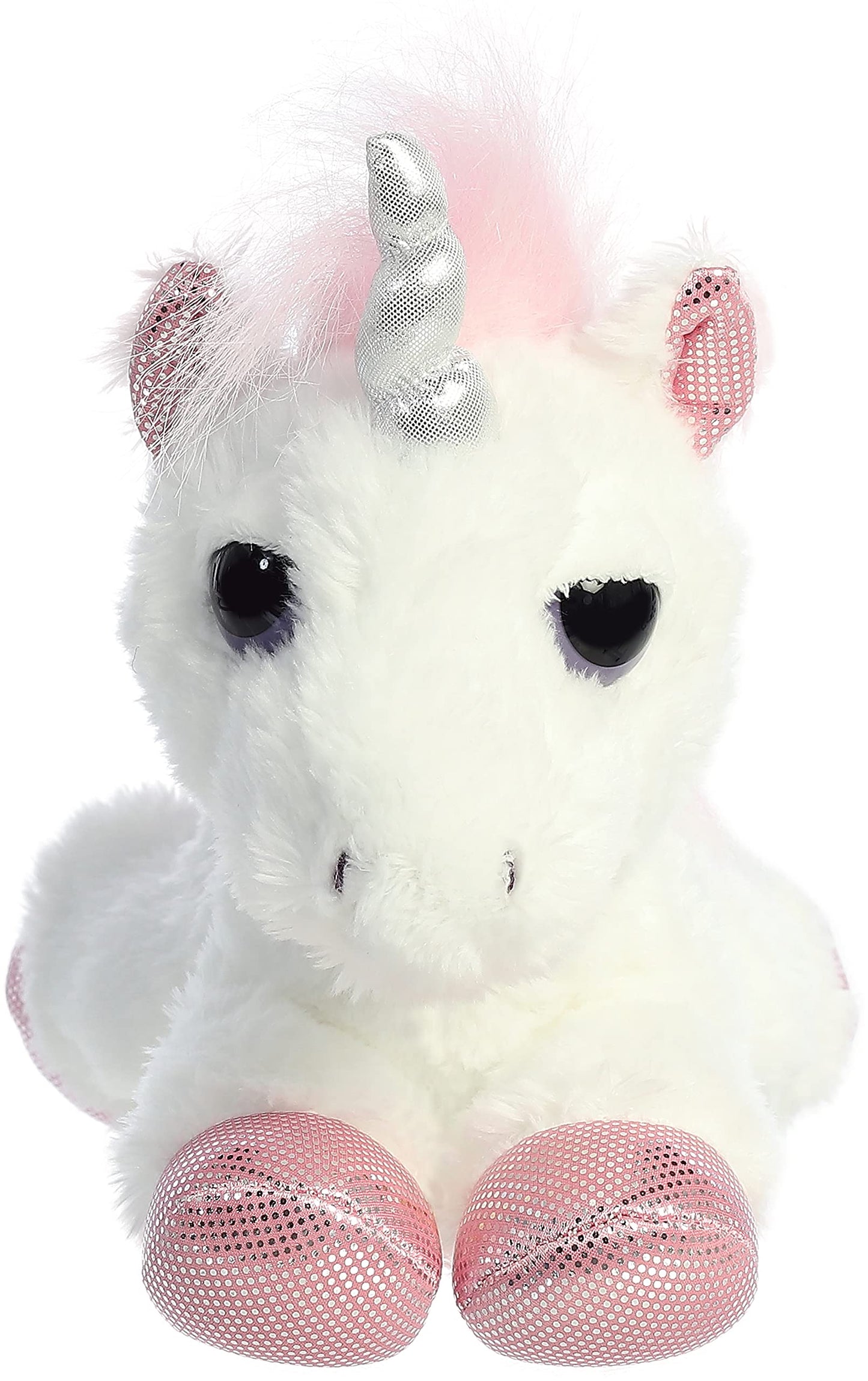 Aurora® Heavenly White Unicorn™ Stuffed Animal - Polyester, 10 Inches, Captivating Gaze, Aesthetic Appeal - White, Model 21246