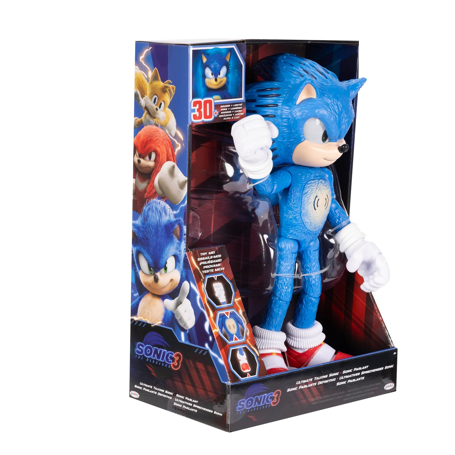 Sonic The Hedgehog 3 Ultimate Talking Sonic 12-Inch Figure, Features 30+ Iconic And Humorous Phrases And Sounds From The Movies,