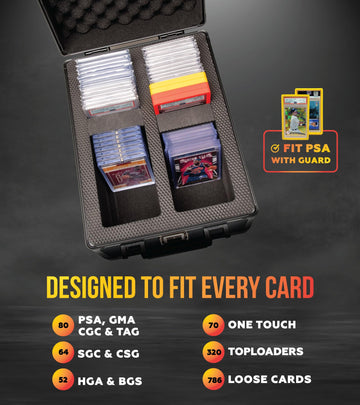 SLAB protective covering 2 Row Graded Card Storage Box PSA Card Slab Case For Graded cards Holds 80+ Slabs 2 Row Graded Card Case for PSA Slab Box Graded 2 Row Card Storage Box Sports Baseball Card Collector Gifts