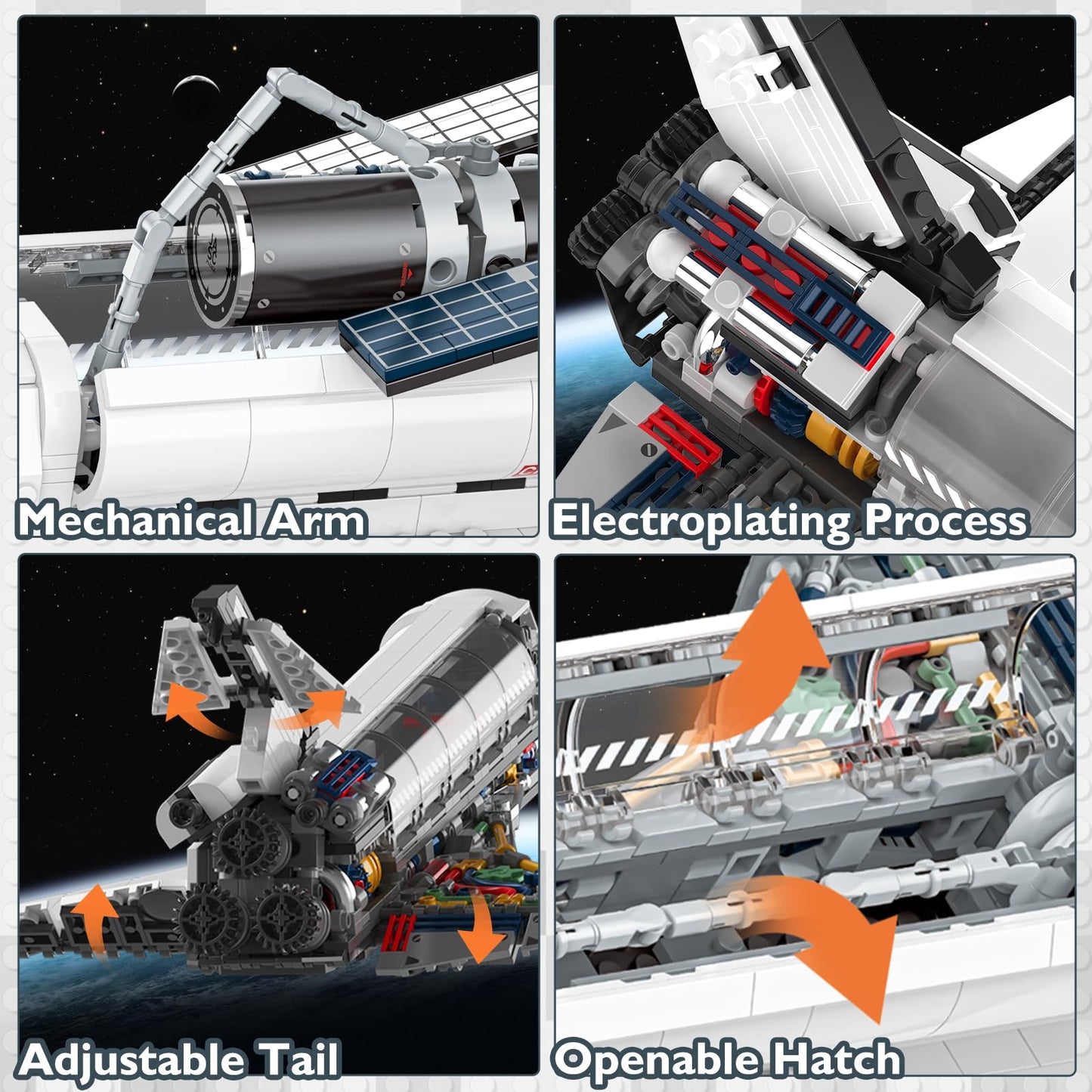 JMBricklayer Space Shuttle Building Set 70122 - Multicolor Plastic Model for Adults & Kids 8+ - Collectible Display with Adjustable Stand