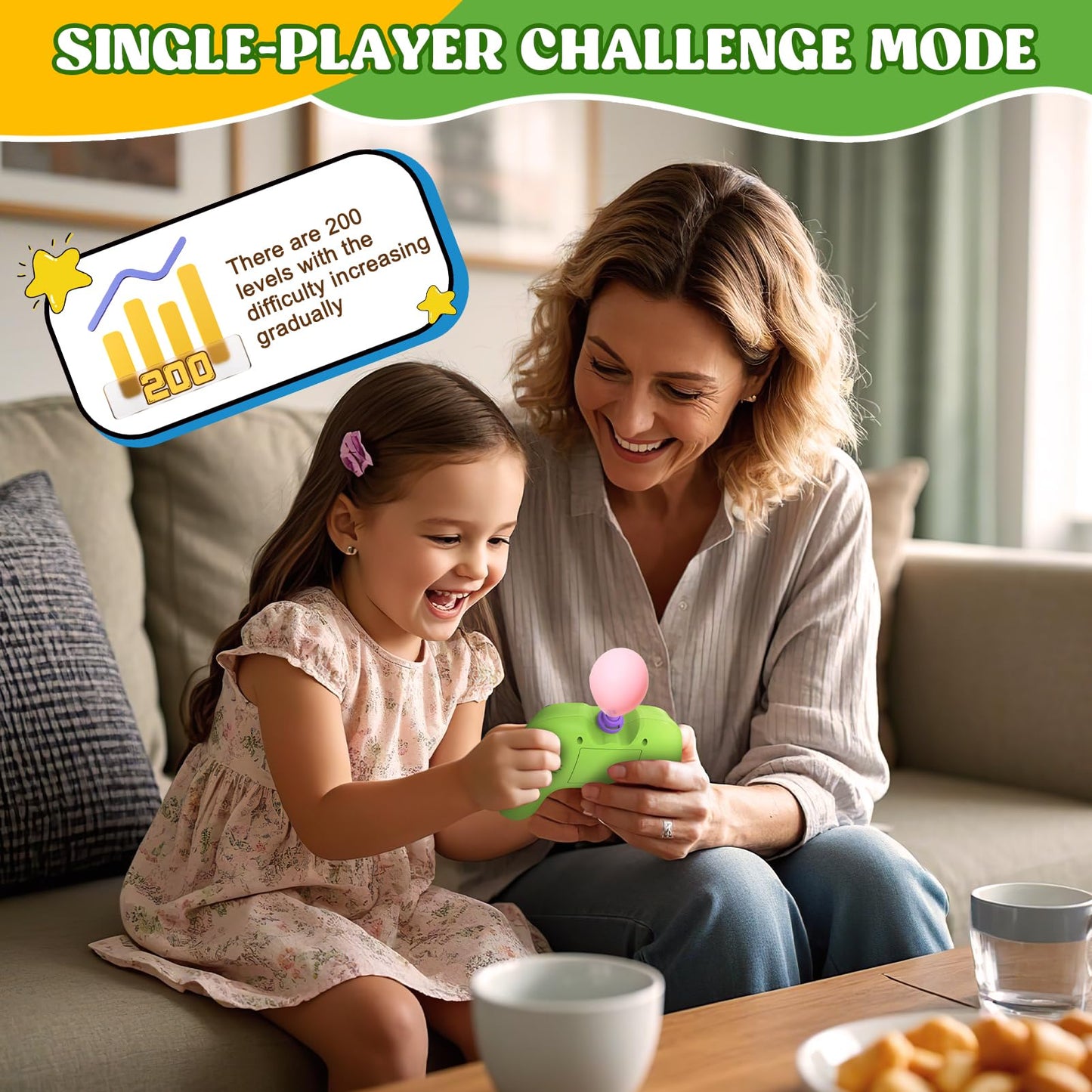fygurso Handheld Speed Pushing Game Machine with Balloons 2-Player Fidget Games Light Up Quick Push Games Fast Push Puzzle Game