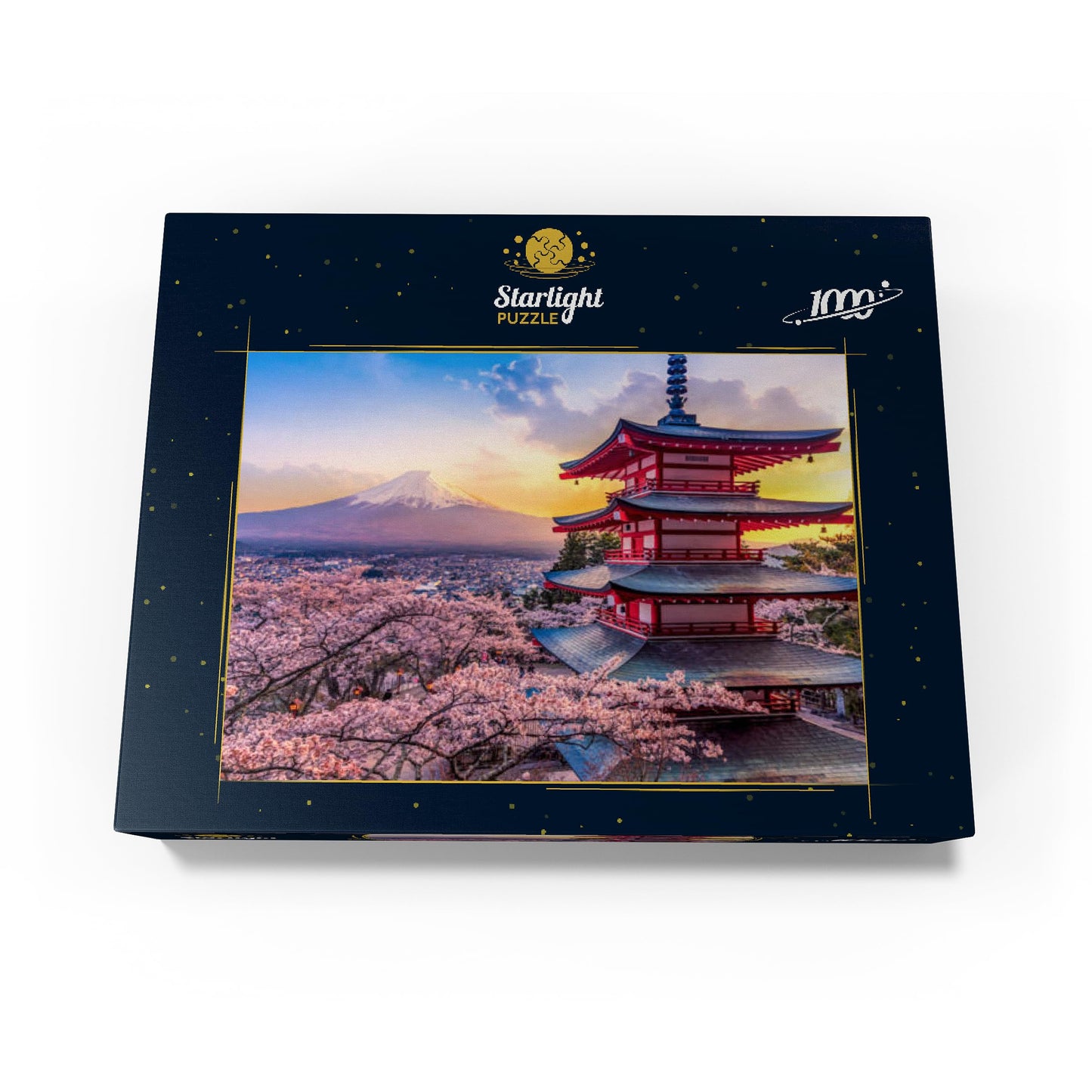 Mypuzzle Beautiful View Of Mount Fuji And Chureito Pagoda At Sunset - Premium 1000 Piece Jigsaw Puzzle For Adults