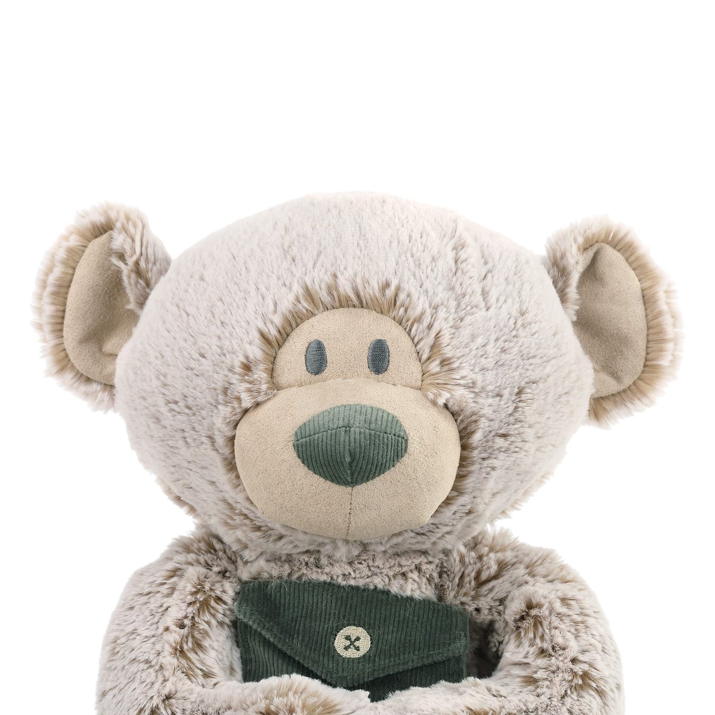 Demdaco Pocket Prayer Teddy Bear Soft Grey 16 Inch Plush Fabric Stuffed Animal Toy