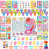 BenLouis 84Pcs Candyland Party Favors Ice Cream Donut Coloring Book Crayon Stickers Set Bulk for Kids Cupcake Lollipop Sweet Tre