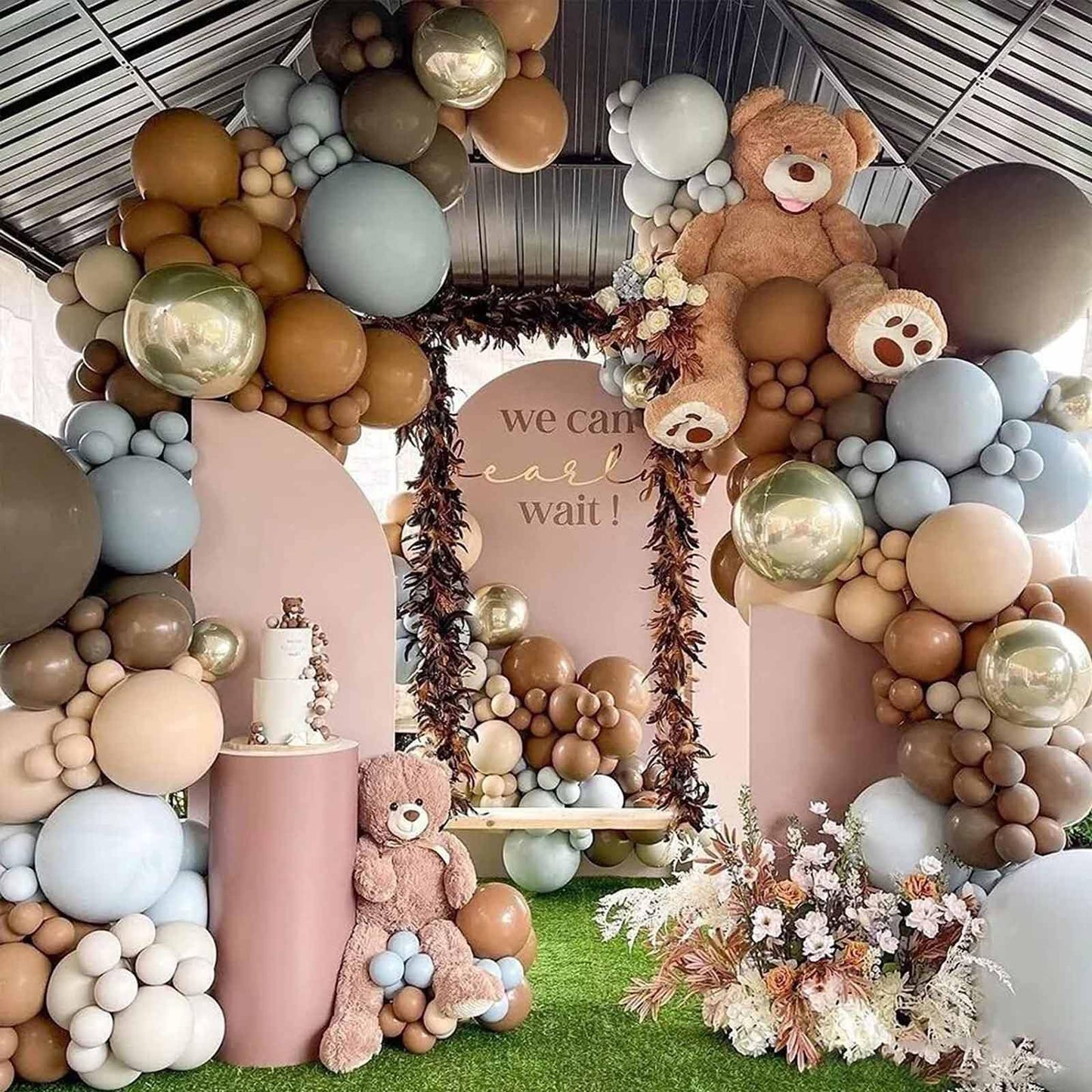 Kalor 22 Inch White Sand Ball Foil Balloons,10 Pcs Beige Large 4D Giant Round Foil Balloon For Birthday Party Baby Shower Gender Reveal Supplies
