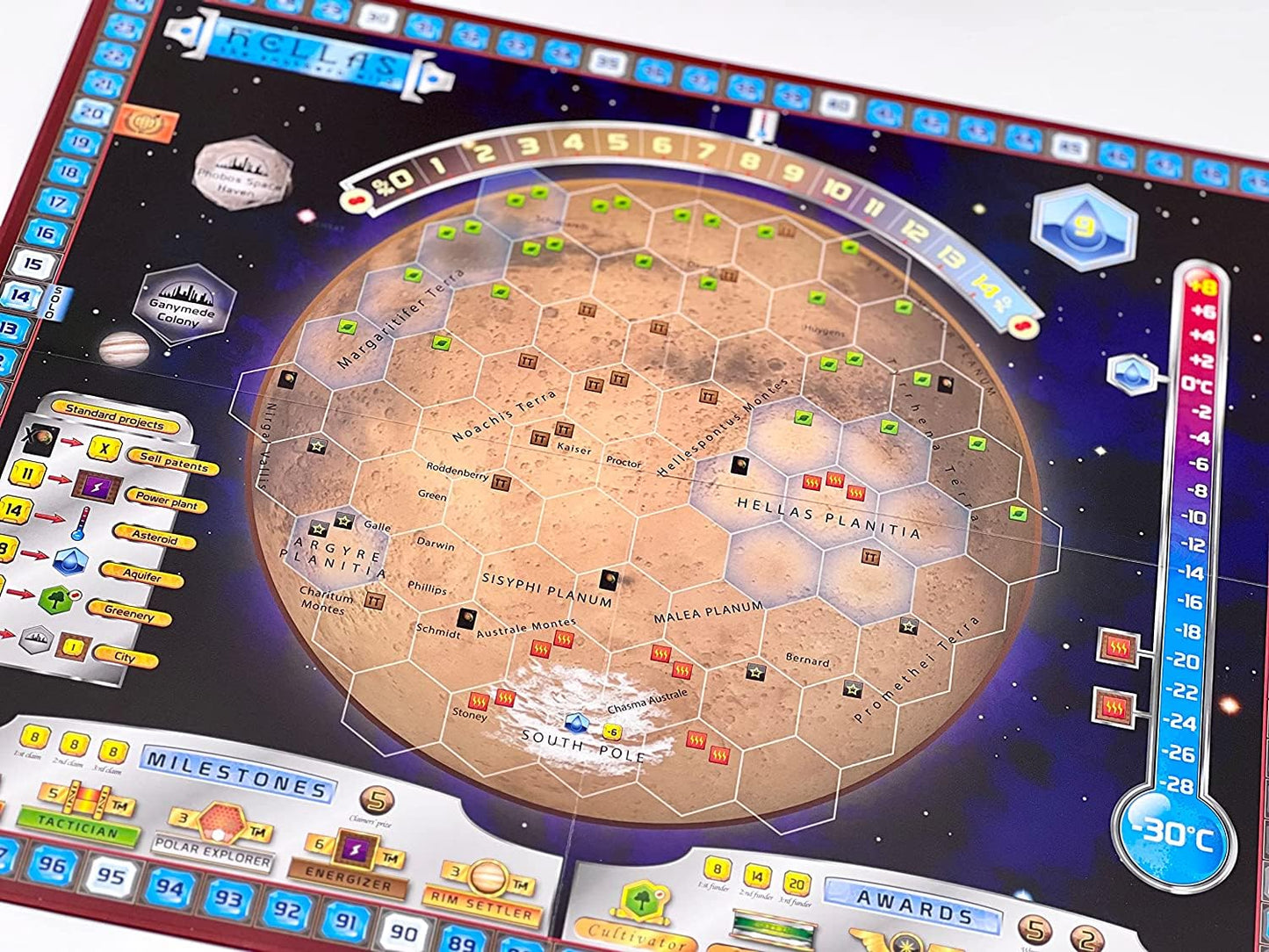 Stronghold Games Terraforming Mars: Hellas Elysium Expansion - Strategy Board Game, Cardboard, Tan, Model STG07200