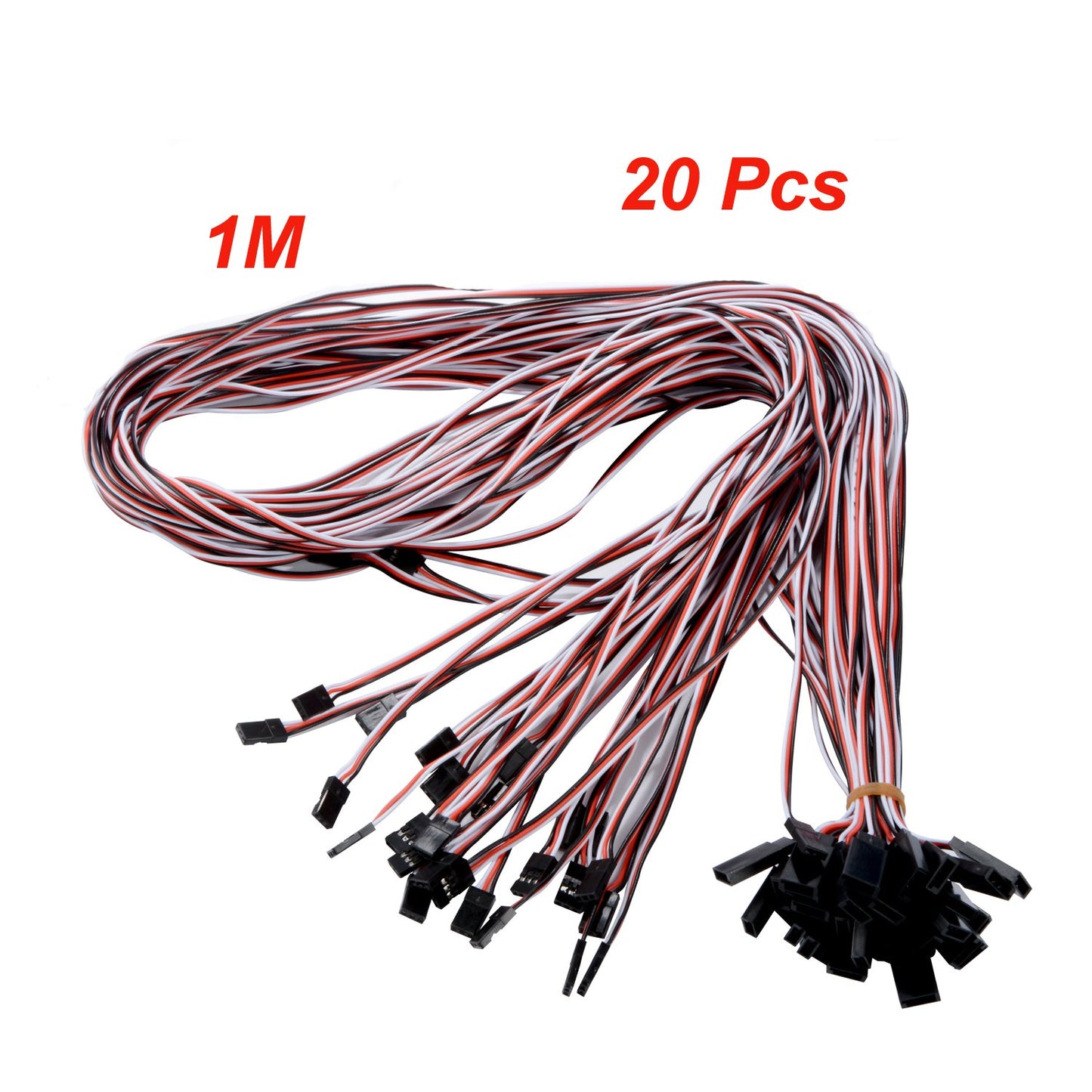 YXQ 1M Servo Extension Cable 3 Pin Male to Female Lead Wire for RC Airplane (20Pcs)