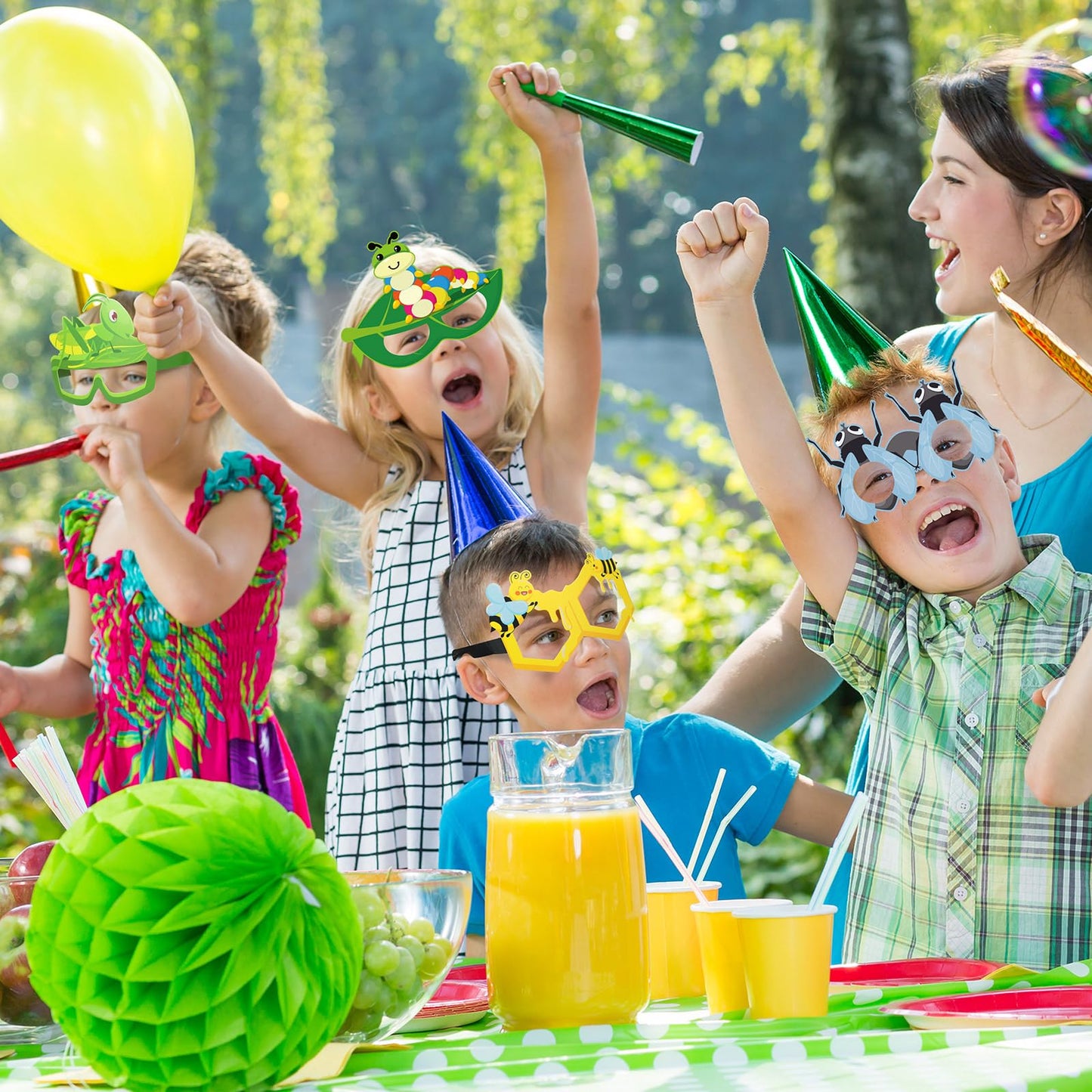 Harrycle 32 Pcs Spring Insect Party Favors Summer Bugs Paper Glasses Frame Insect Photo Booth Props Eyeglasses for Spring Bugs B