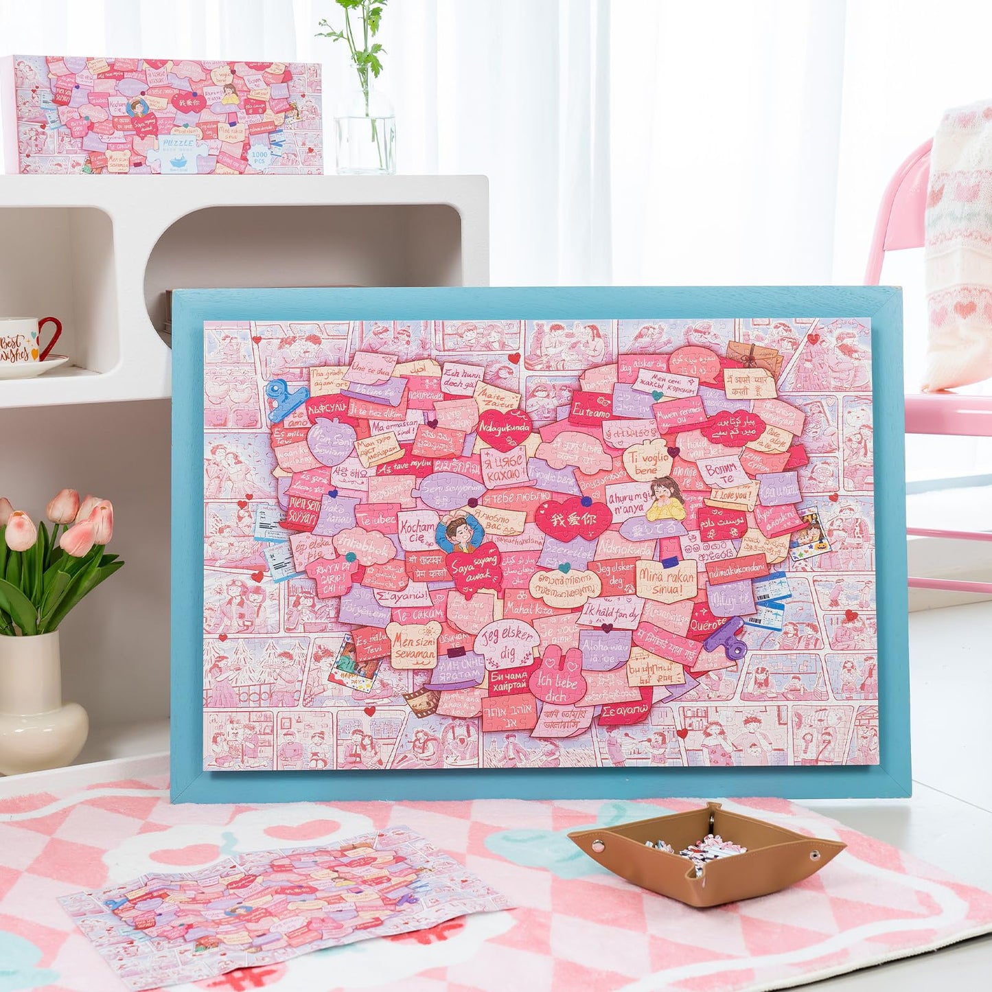 Puzzles For Adults 1000 Pieces, Momibook Jigsaw Puzzles Of Love Story, I Love You In Multi-Languages, 75X50Cm(29.5''X19.7'') Ann