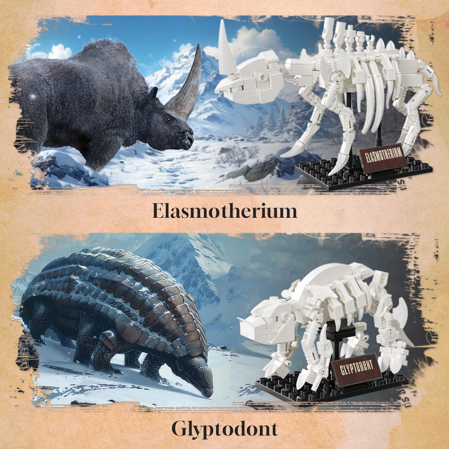 BrickTribe 6 in 1 Fossil Building Kit - Compatible with Lego, 928 PCS Prehistoric Beasts STEM Toys for Kids Ages 8+