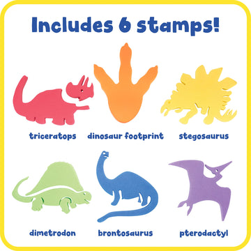 READY 2 LEARN Giant Stampers - Dinosaurs - Set of 6 - Easy to Hold Foam Stamps for Kids - Arts and Crafts Stamps for Displays, P