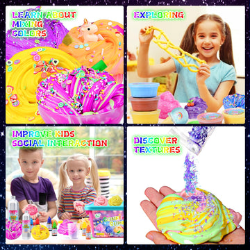 Pokujyrt Confetti Slime Kit, Sparkling Slime Making Kit, Craft Toy, Party Favors For Kids, Birthday Gfit For Girl And Boys 6 7 8