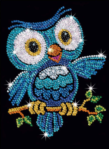 Sequin Art Red, Owl, Sparkling Arts and Crafts Picture Kit, Creative Crafts (1403)