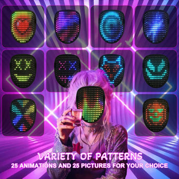 busutu LED Kids Mask-With Face Transforming, Gesture Sensing Light Up Face Mask Kids Toy for Halloween Costume Cosplay Christmas