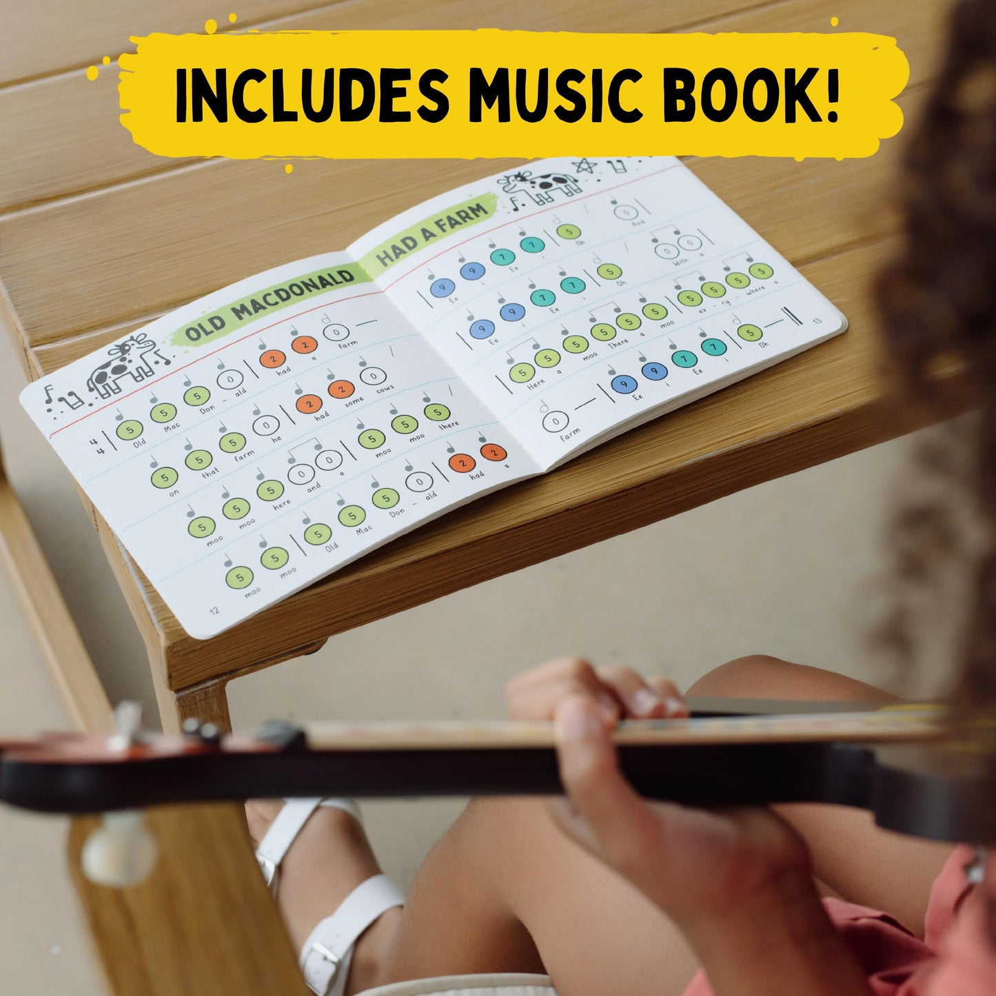 Tinkertar - Rainbow Acoustic Guitar - The Easiest Way To Start And Learn Guitar - 1 Stringed Toy Instrument For Kids Perfect Int