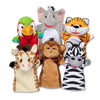 Melissa & Doug Safari Buddies Hand Puppets Set of 6 - Plush Animal Toys for Toddlers & Kids Ages 2+, Multicolor