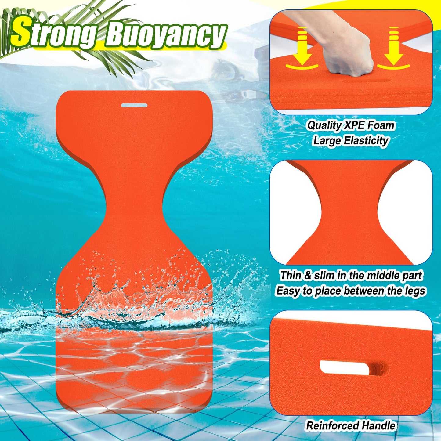 Miniinflat 6 Pcs Water Solid Saddle Floats Set Buoyant Comfortable Foam Water Resistant Floating Seat Long Reliable Saddle Loung