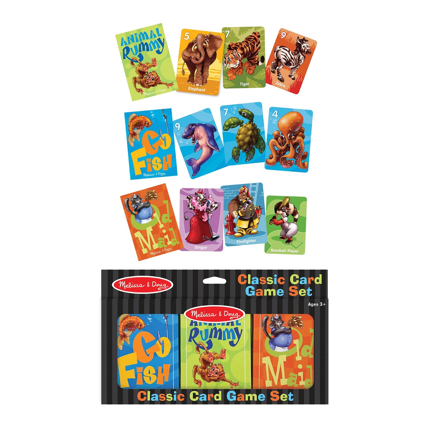 Melissa & Doug Classic Card Games Set - Old Maid, Go Fish, Rummy - Fsc Certified