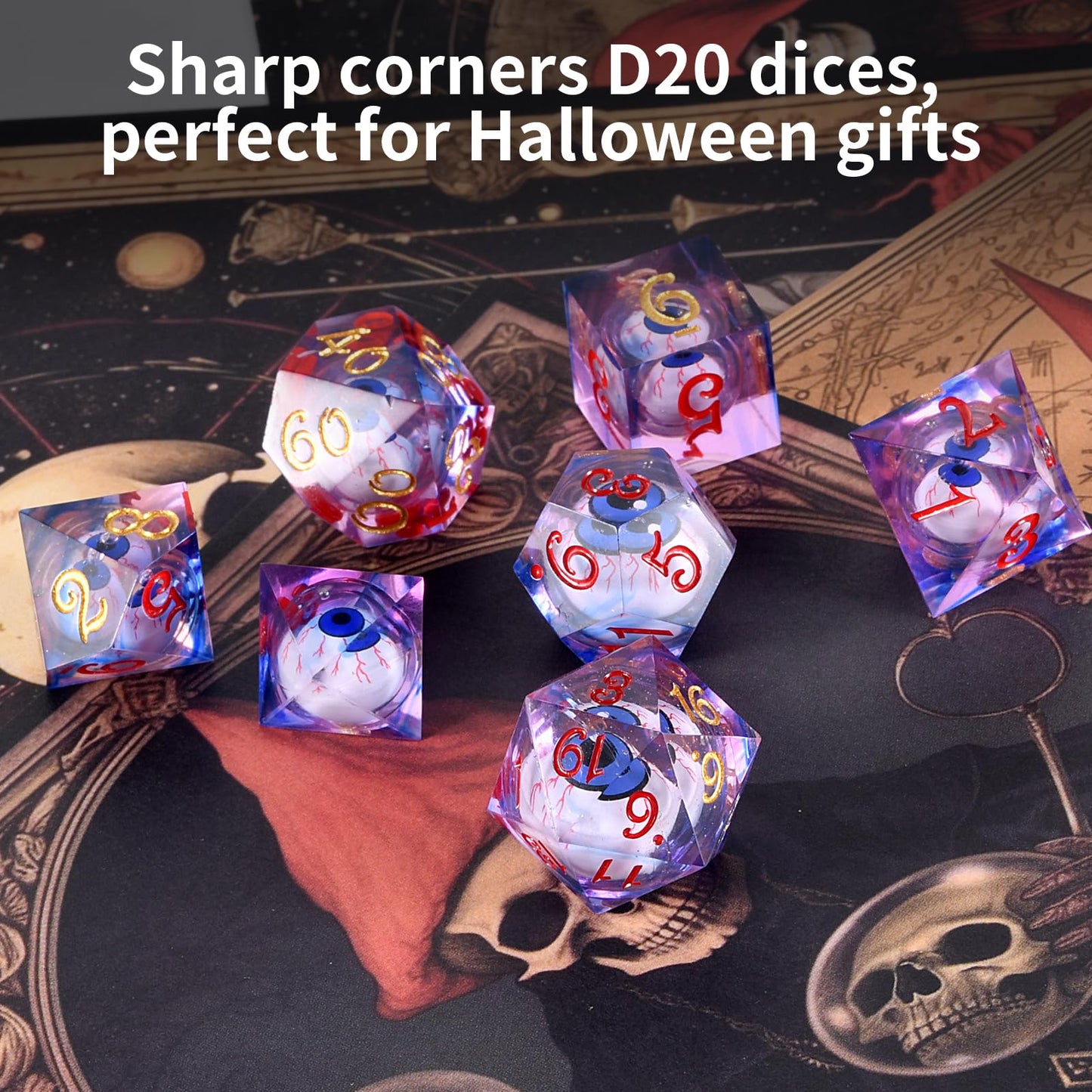 Evil Eye D20 Dices Moving Eyes Dice Dnd Dice Set With Moving Eye Inside Sharp Corners Dices Dungeons And Dragons Polyhedral Role