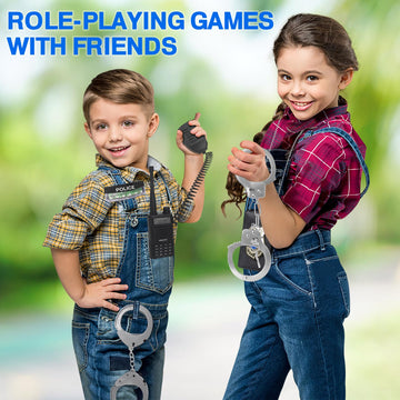 Ivenrxiu Police Toys, Police Pretend Play Toys For Dress Up, Role Play Set With Police Accessories, Handcuffs, Warning Light, Po