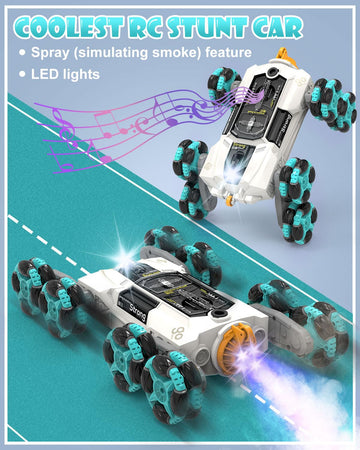 ATHLERIA Gesture Sensing Stunt Rc Cars, 2.4Ghz 8Wd Rechargeable Racing Drift Double-Sided Car, Hand Remote Control Crawler Toy f