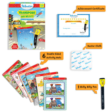 Skillmatics Educational Game - Transport Off We Go, Reusable Activity Mats With Dry Erase Marker, Gifts, Travel Toy, Ages 3 To 6