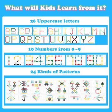 Magnetic Letters And Numbers Set For Toddlers - Magnet Drawing Doodle Board With Beads And 2 Pens, Magnetic Dot Art, Preschool Learning Abc Math For 3 4 5 Years Old Girls Boys