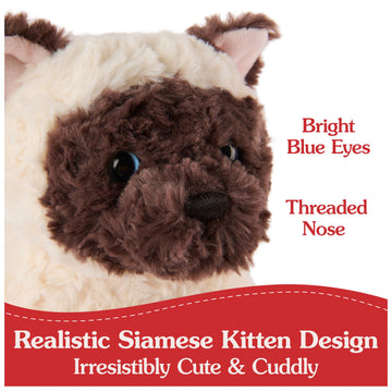 Gund Bootsie Siamese Kitten Plush Toy, Premium Cat Stuffed Animal For Ages 1 And Up, Cream/Brown, 9