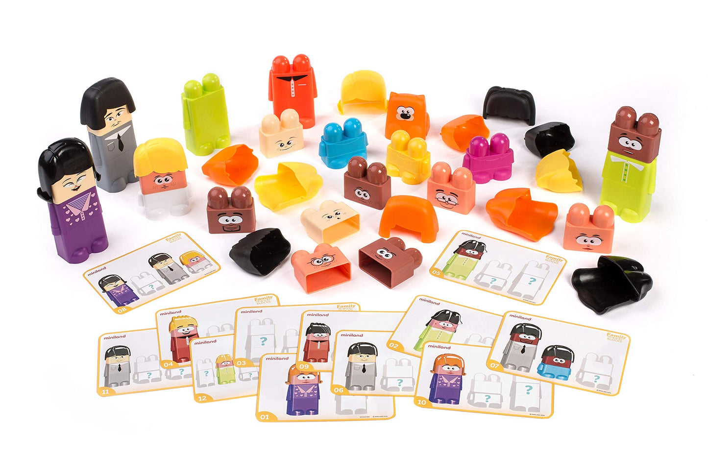 Miniland Family Diversity Blocks Game for Children from 3 to 6 Years. 33 Pieces, 12 Activity Sheets and 1 brochure. Compatible w