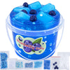 LAWOHO Clear Blueberry Slime Kit with Jelly Cubes, Non-Stick, Crunchy, for Kids Age 8-12, Perfect for Parties and Gifts