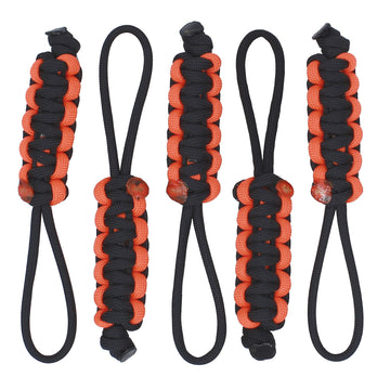 BubbasGarageTv - Large Heavy Duty Paracord Zipper Pulls (Neon Orange